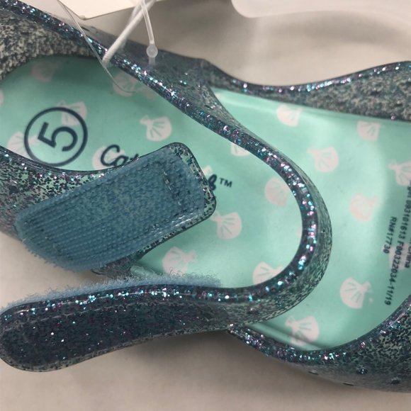 Cat And Jack Girl's Size 5 Hydee Mermaid Slip On Shoe Teal New With Tags - Picture 12 of 13